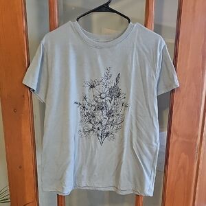 Fifth Sun Blue Floral Graphic Women's Tee